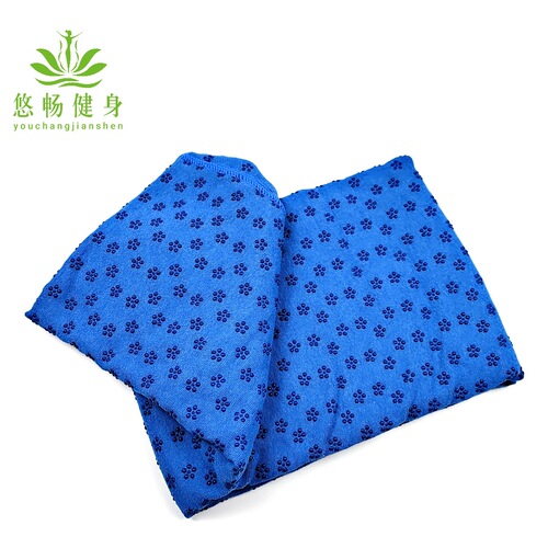 Yoga non-slip microfiber thickened PVC plum blossom dot yoga blanket foldable sweat-absorbent yoga fitness mat