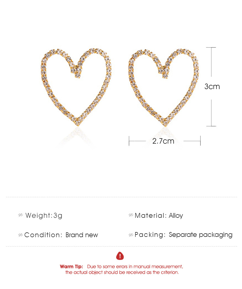 Simple Style Heart Plating Alloy Artificial Gemstones Earrings Ear Studs display picture 1