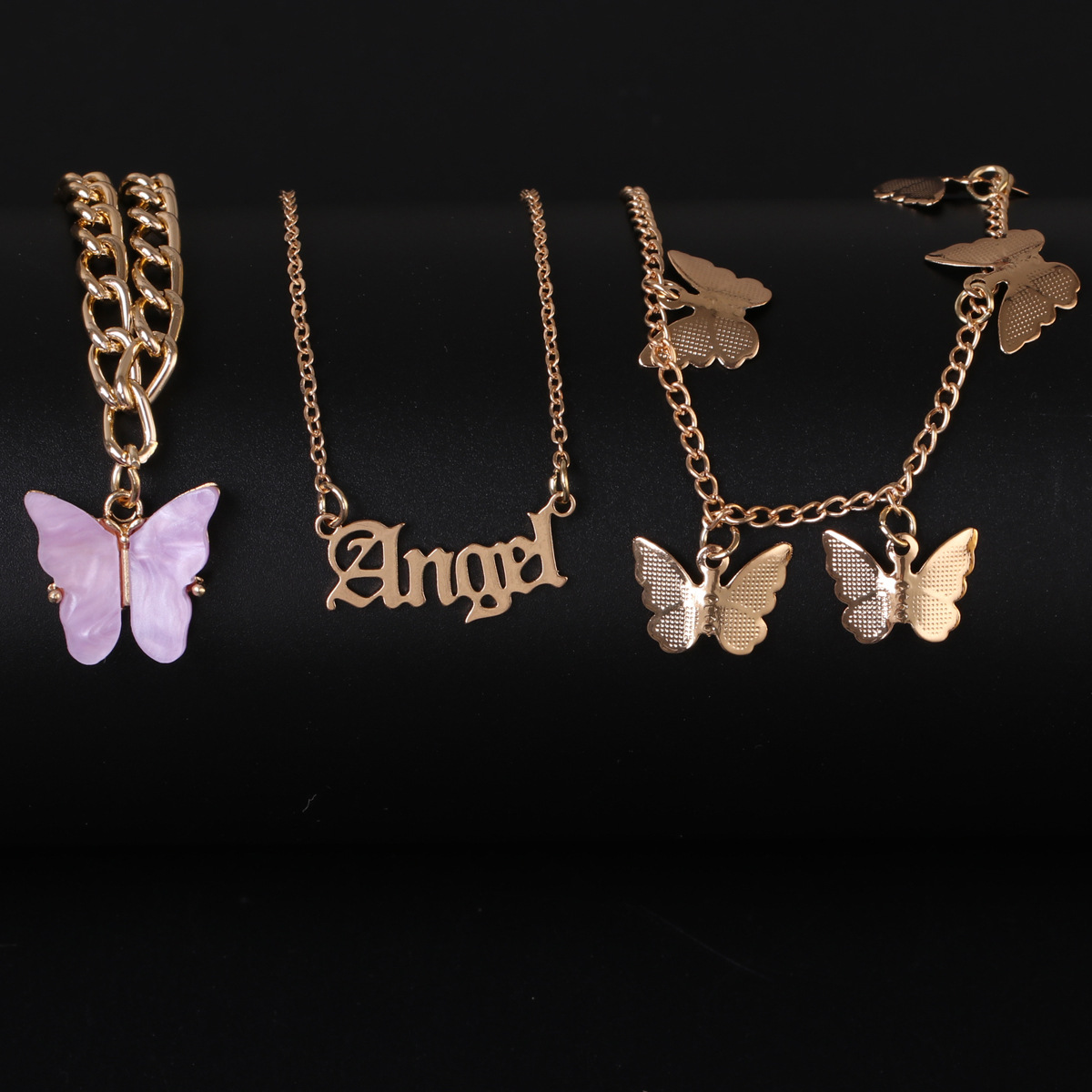 Fashion Butterfly Simple Three-piece Chain Alloy Butterfly Anklet For Women display picture 18