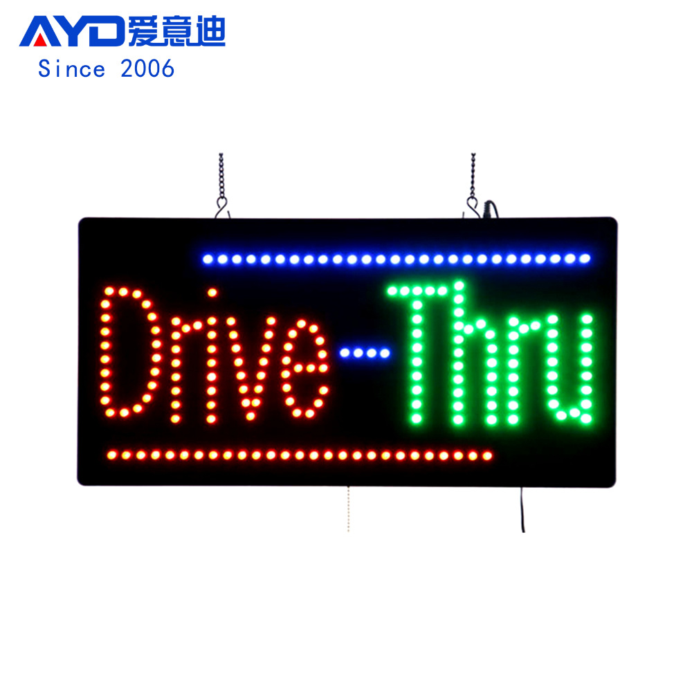 生产厂家LED广告牌灯箱发光标志牌 LED Drive Thru Sign 24x48cm