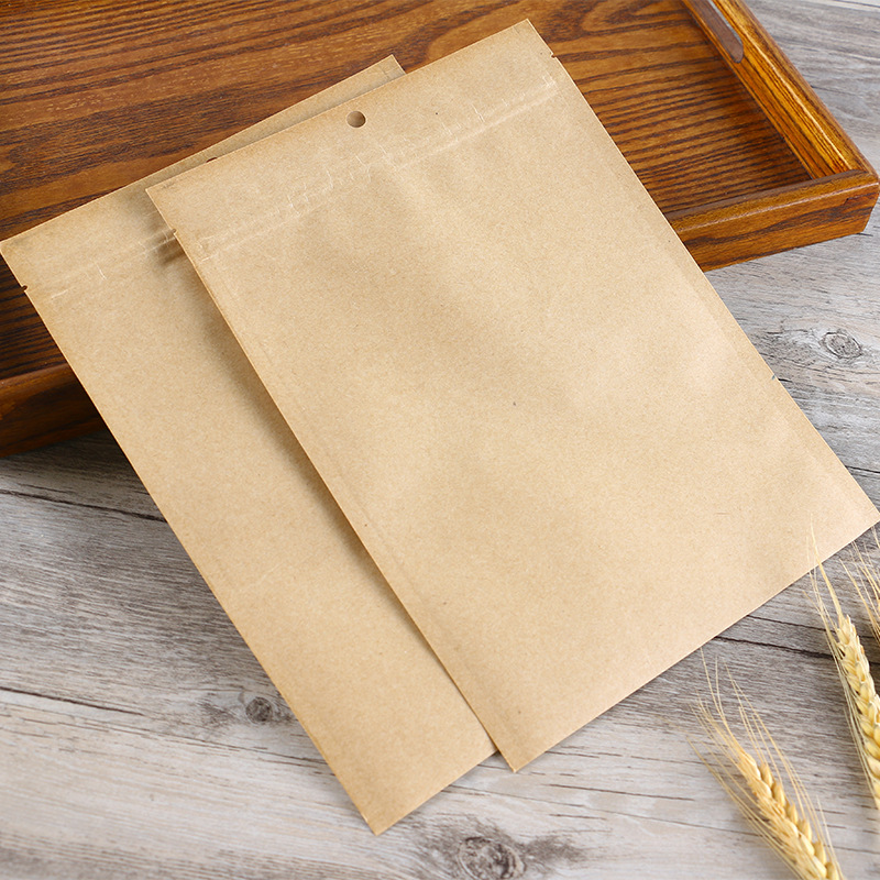 牛皮纸食品包装袋 茶叶坚果礼品袋 牛皮纸自封袋果干袋现货