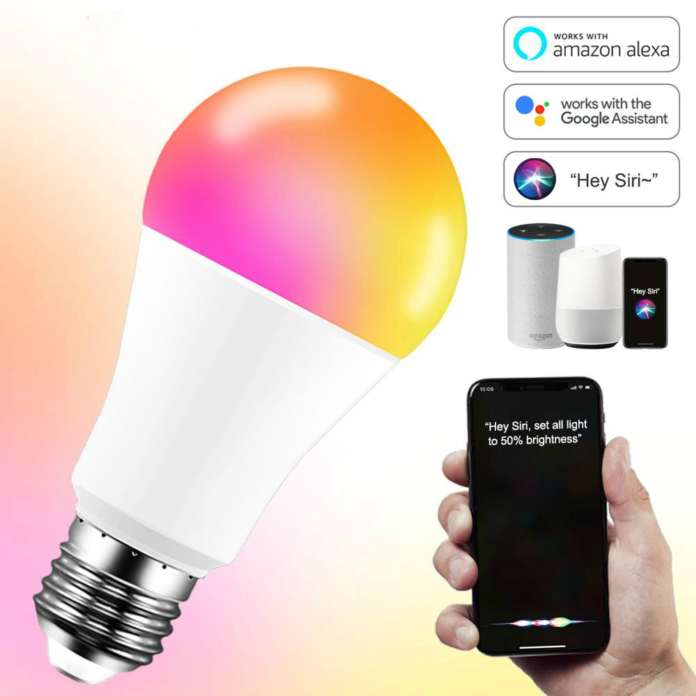 LED WIFI灯泡智能球泡灯支持亚马逊和谷歌音箱15W暖白和白光彩色