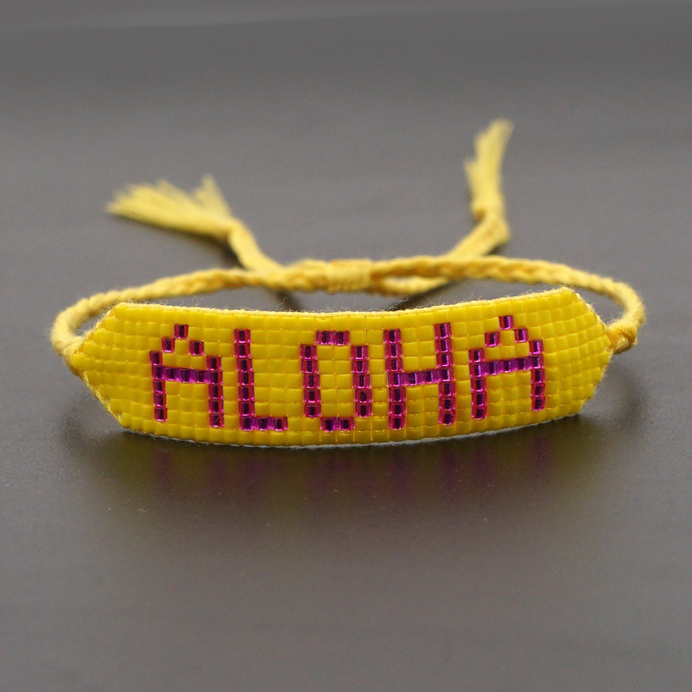 Hand-woven Bohemian Aloha Letter Bracelet display picture 4