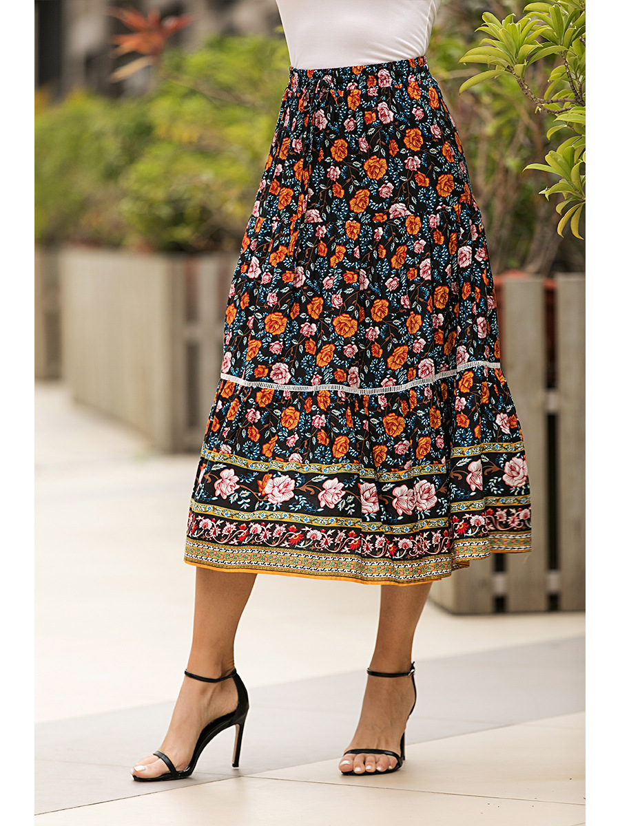 Comfortable printed rayon skirt NSAL8070