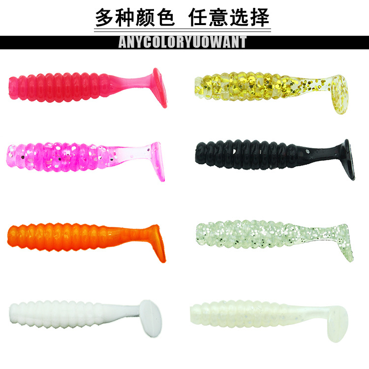 9 Colors Paddle Tail Fishing Lures Soft Plastic Baits Bass Trout Fresh Water Fishing Lure