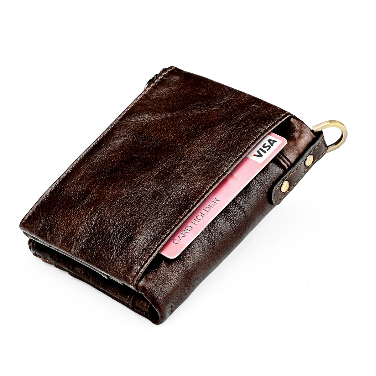 New Anti-theft Brush Wallet Multi-card Slot Leather Coin Purse Zipper Purse display picture 7