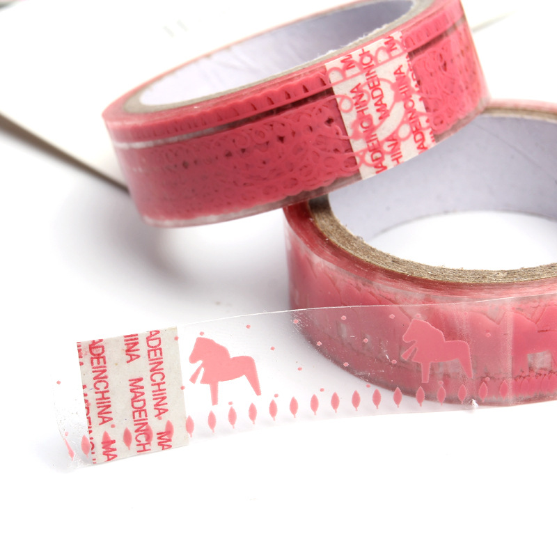 Transfronteriza mezclado lindo fresco pequeño rollo cinta de encaje transparente DIY Diario decoración pequeña cinta de papelería 10M