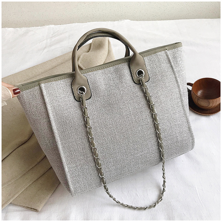 Yuezi Foreign Trade 2024 New European and American Bucket Women's Bag Large Capacity Portable Single Shoulder Diagonal Chain Tote Bag_voghion.com