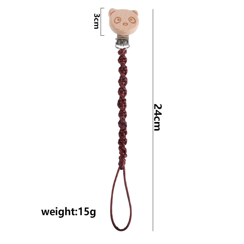 Nueva haya de dibujos animados animal chupete clip DIY bebé creativo hecho a mano tejido chupete cadena pezón cuerda
