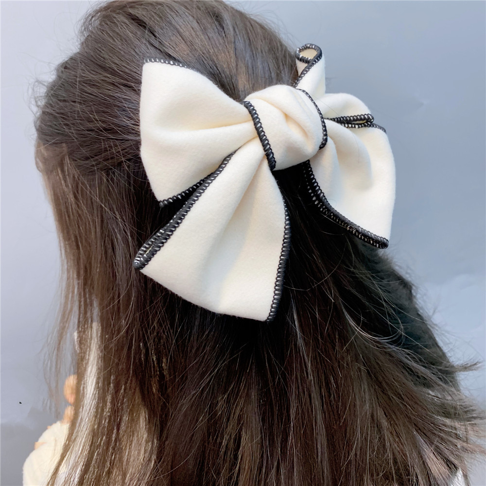 Flocking Woolen Fabric Big Bow Hairpin display picture 23