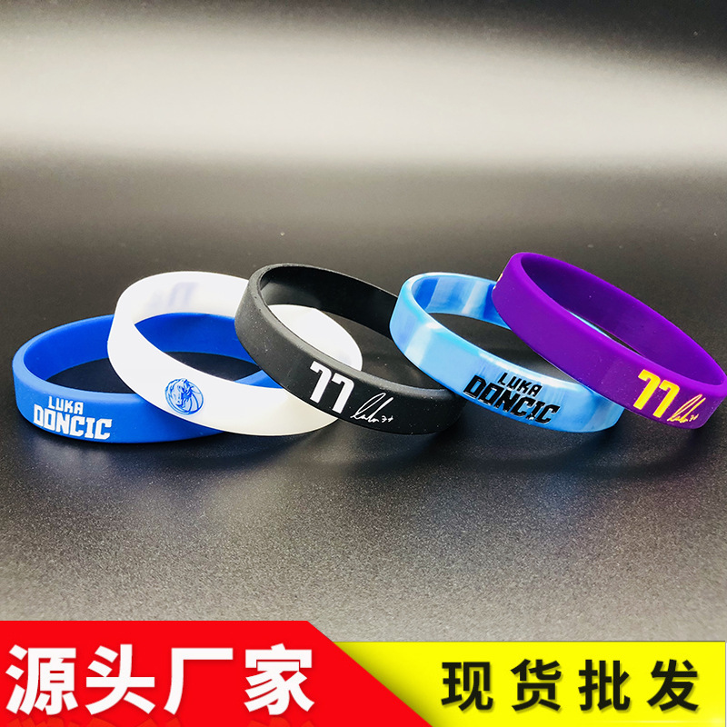 nba star luminous silicone rubber hand ring dongqiqi 5 color basketball silicone wrist band stall new trend