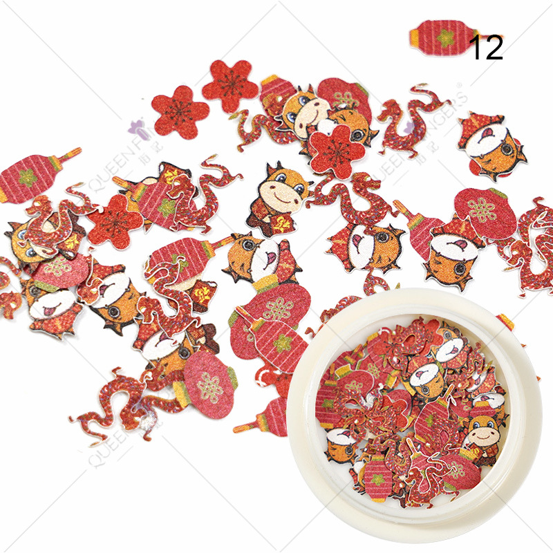 Princesa accesorios de uñas ins estilo color mezclado Año Nuevo Día de San Valentín flor Rosa parche de uñas pieza de pulpa de madera