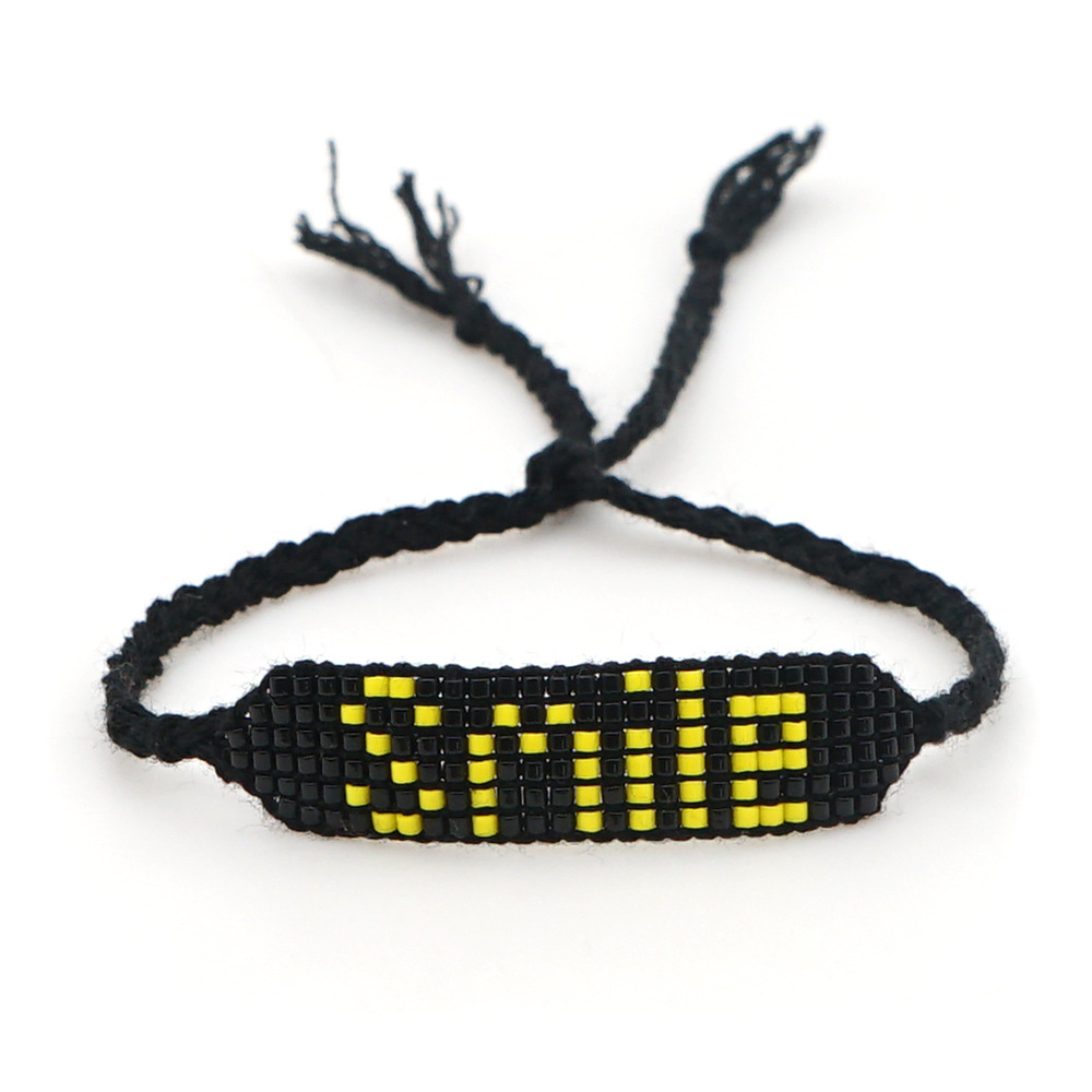 Bohemian Beaded Smile Letter Bracelet display picture 4