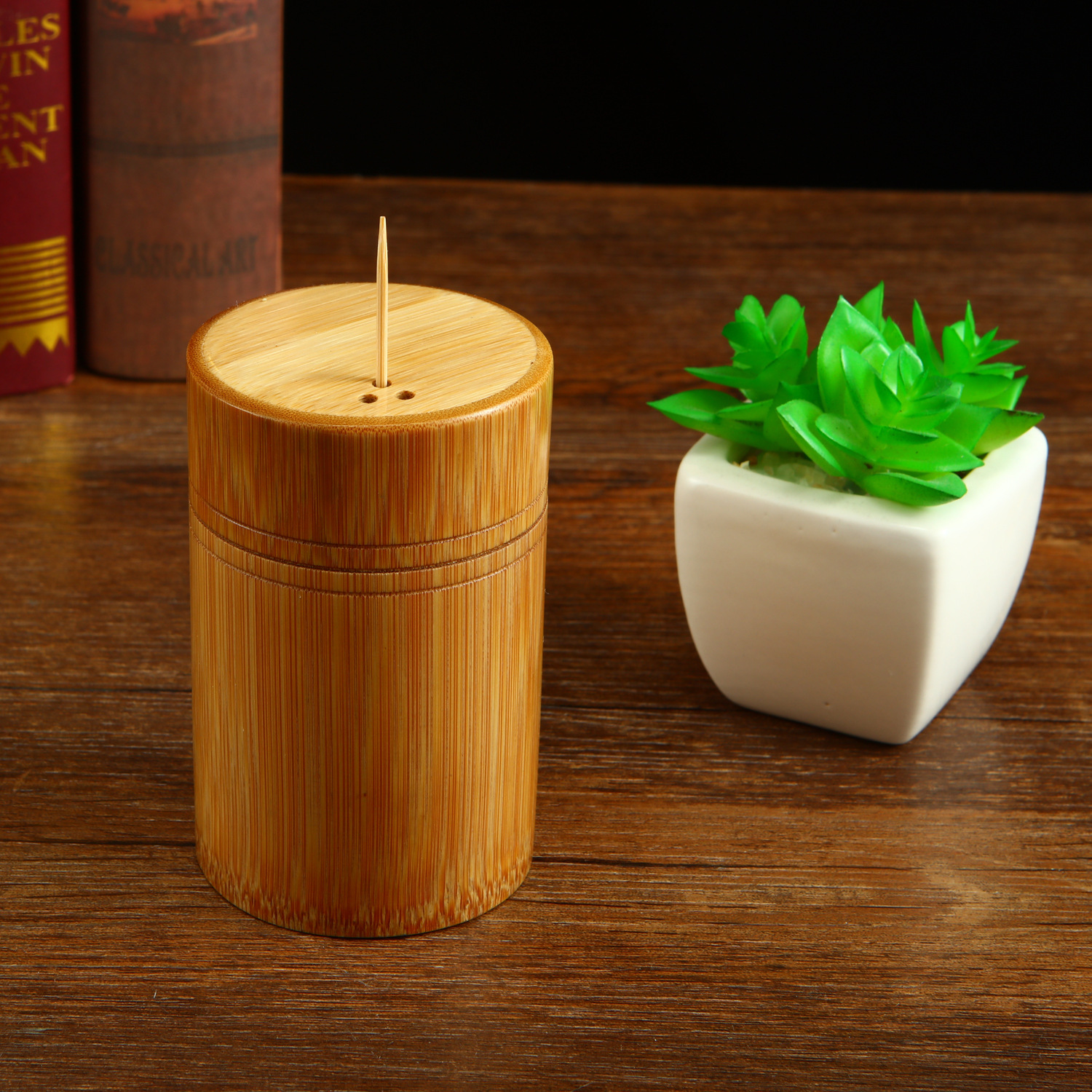 Bamboo Toothpick box wooden  Toothpick Holder environmental protection Toothpick cans originality hotel Café household Toothpick box