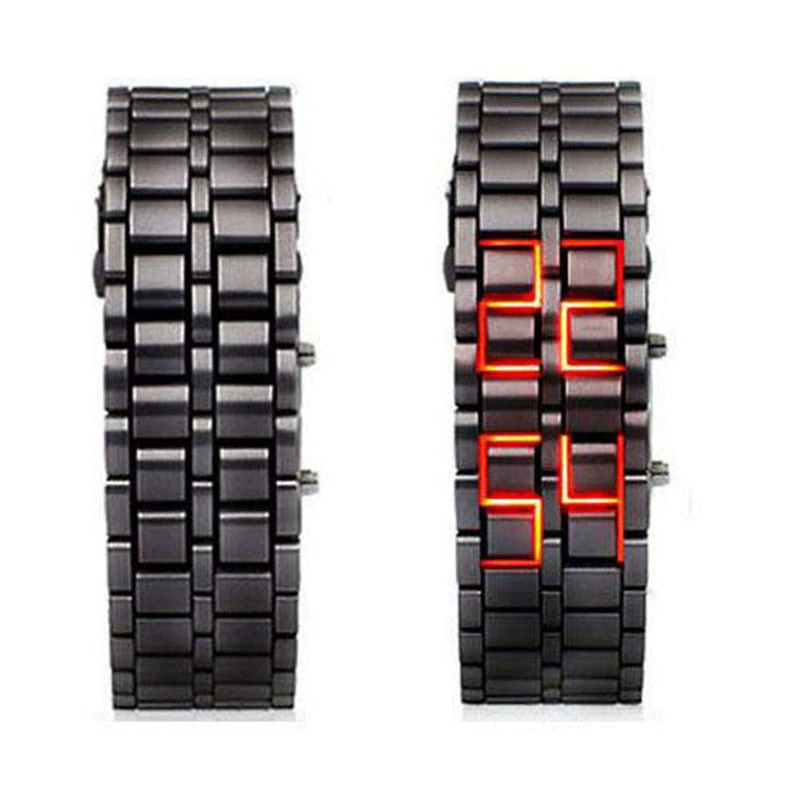 М men's часы, браслет лавы-LED, водонепроницаемые, GMT две зоны, циферблат 26 мм