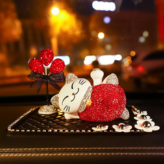 Cute, creative, and trendy cat car ornament with waving hand—perfect as a stylish New Year gift for your car interior!