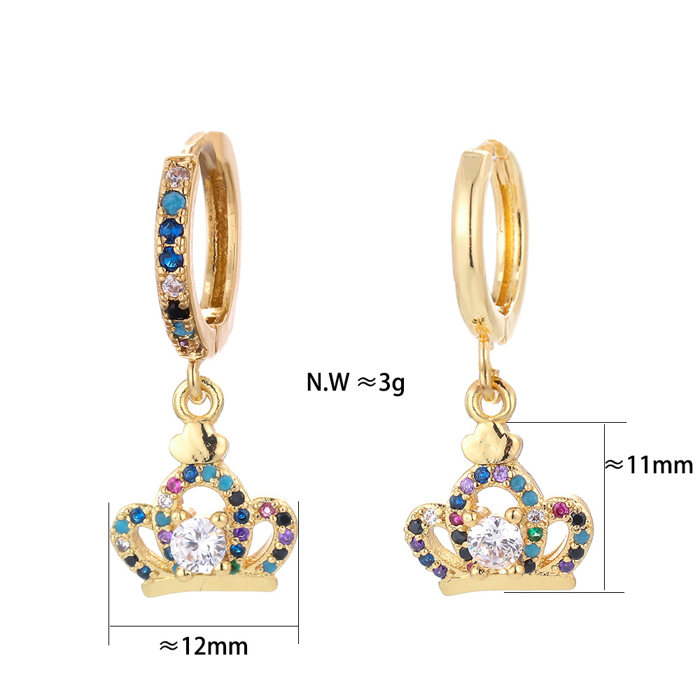 10g Weight Zircon Inlay Material Earrings Classification Housewarming, Anniversary, Business, Wedding, Travel, Birthday, Festival Occasion Copper Material Geometric Pattern Women'S Gender Plating Design Fashion Style Copper Plating Geometric Zircon 53