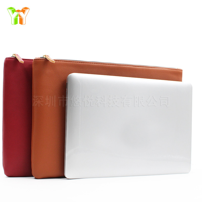 Business Laptop Bag Zipper Computer Protective Case PU Leather Tablet Case Handheld Digital Accessories Bag