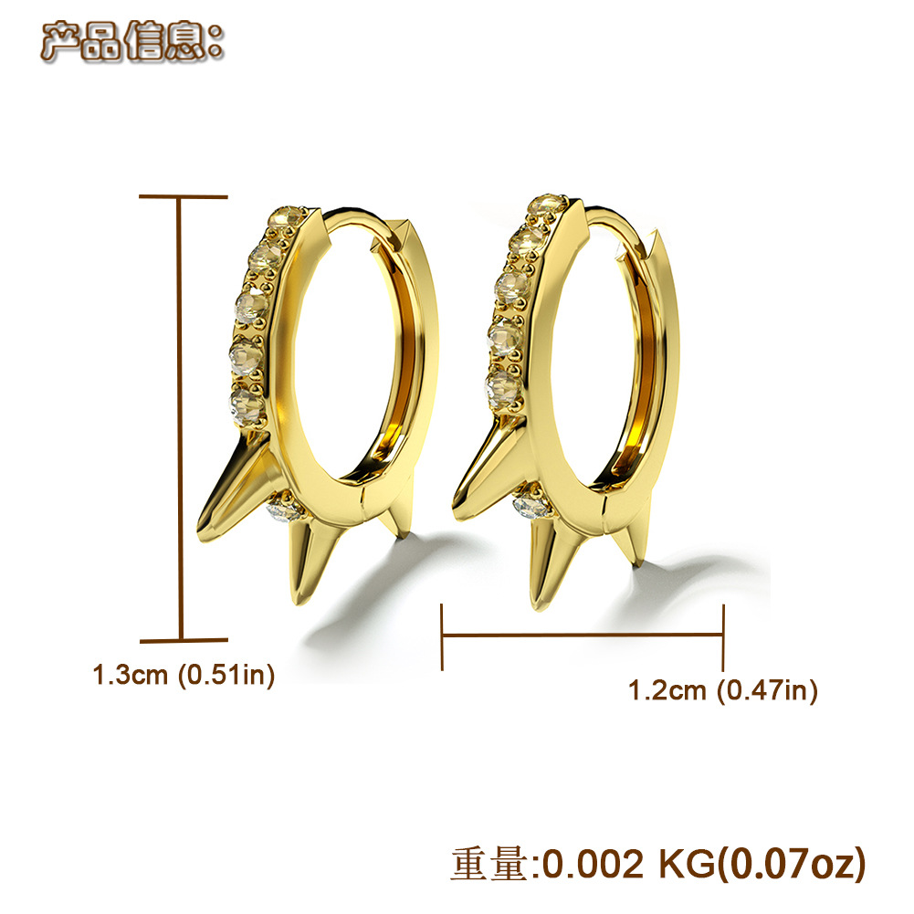 12g Weight 0.03µm Gold Plating Thickness Electroplated Gold Plating Process 316 Stainless Steel Ear Needle Material Golden Plated, White K Plated Plating Material Fashion Irregular Diamond Copper Artificial Gemstones Earrings