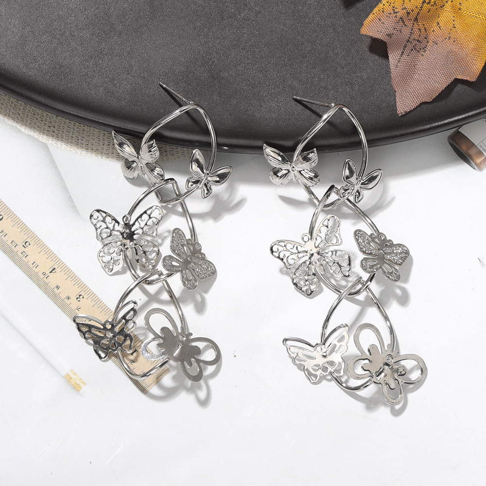 Fashion Multi-layer Butterfly Earrings Retro Forest Insect Long Star Wild Earrings Jewelry Wholesale Nihaojewelry display picture 7