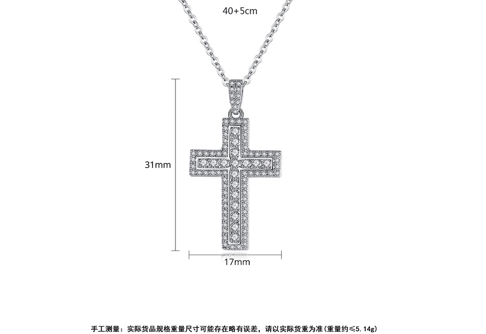 Fashion Simple Cross Pendant Necklace display picture 7