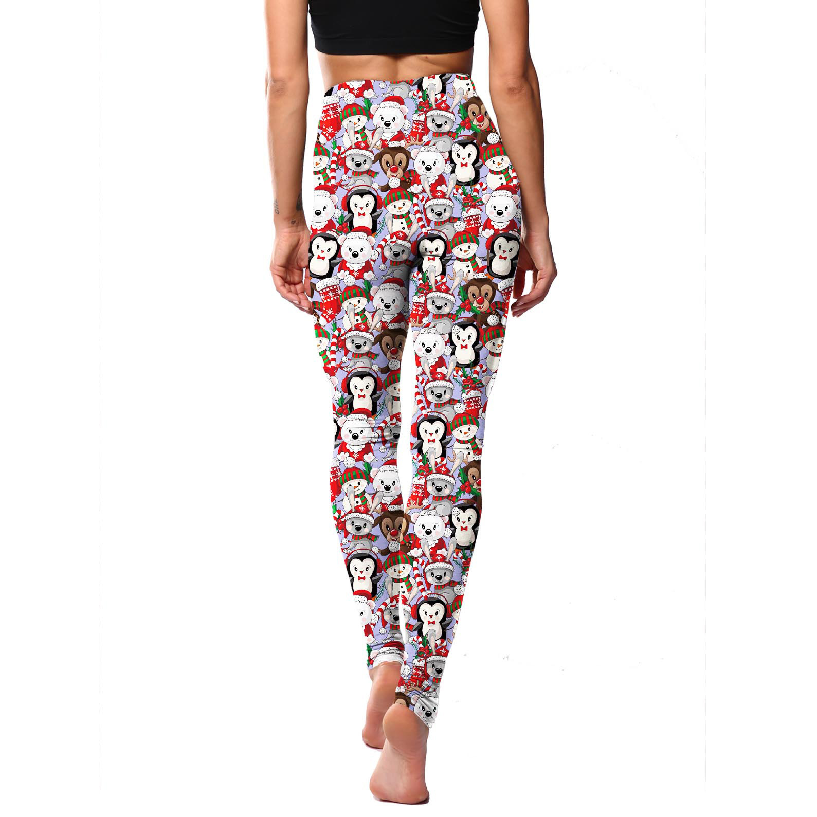182g Weight Ankle-Length Pants Length Spandex, Polyester Fabric Type High Waist Waist Line Leggings Pants Type Stretchy Elasticity Daily Occasion Breathable Function Skinny Fit Type Christmas Festival Snowflake Pattern Winter, Autumn Season Women'S Gender Simple Style Style Women'S Daily Simple Style Snowflake Ankle-Length Leggings 14