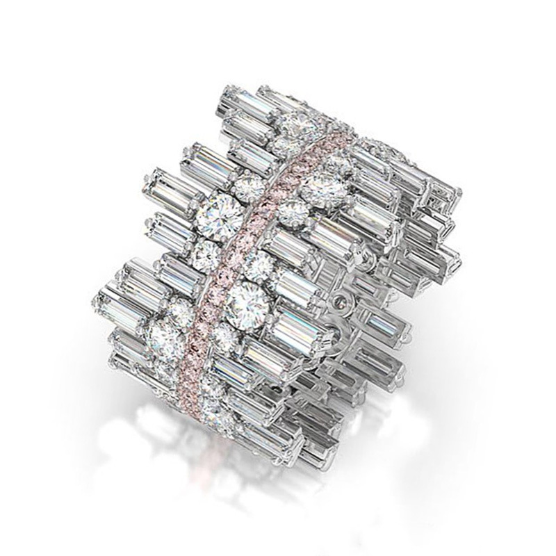 Nuevo Anillo De Circón De Cobre Irregular Joyas De Lujo Para Mujeres Europeas Y Americanas display picture 3