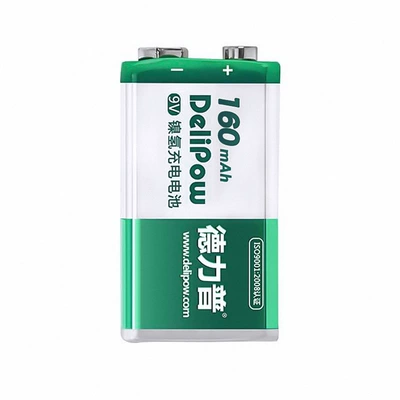 Delip 9V rechargeable battery square Ni-MH 6f22 detector multimeter battery 9V rechargeable battery (Hibrid akkumulyator batareyaları) - ni-mh-9v-160-ma-battery
