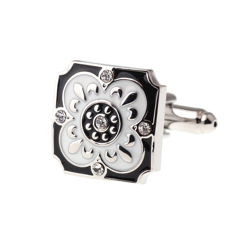 Vintage Square Crystal Cufflinks For Men Elegant Shirt Accessories_voghion.com