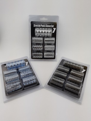 Transparent Sexy 7-piece Set Male Penis Sleeve Crystal Sleeve Couples Toy Adult Sex Toys Caterpillar Finger Sleeve