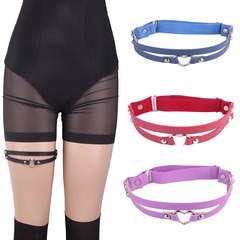 Japanese and Korean sexy mushroom claw leg chain leg cuff soft girl punk leather small peach heart leg ring influencer street style accessories