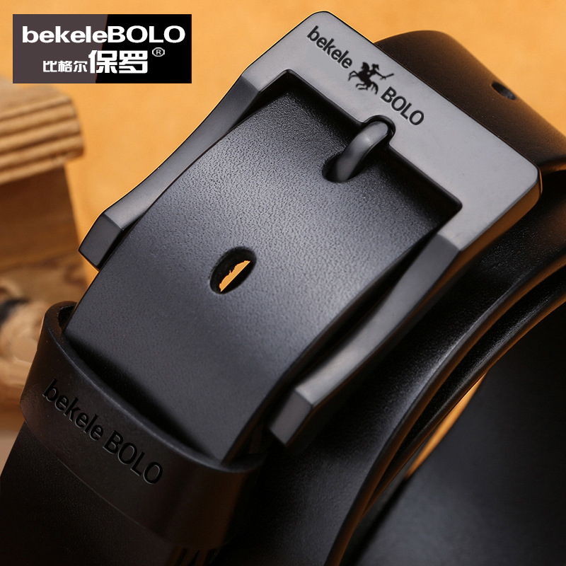 2020 venta directa de fábrica Cinturón de cuero genuino para hombres Guangzhou fábrica de cuero de vaca Cinturón de hebilla para hombres cinturón de entrega de una pieza