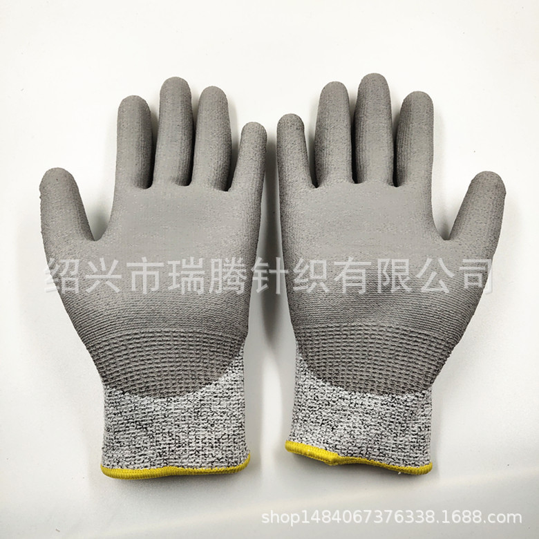 5级防割PU浸胶防滑防护耐磨防切割环保手套工厂家用户外采摘刀割