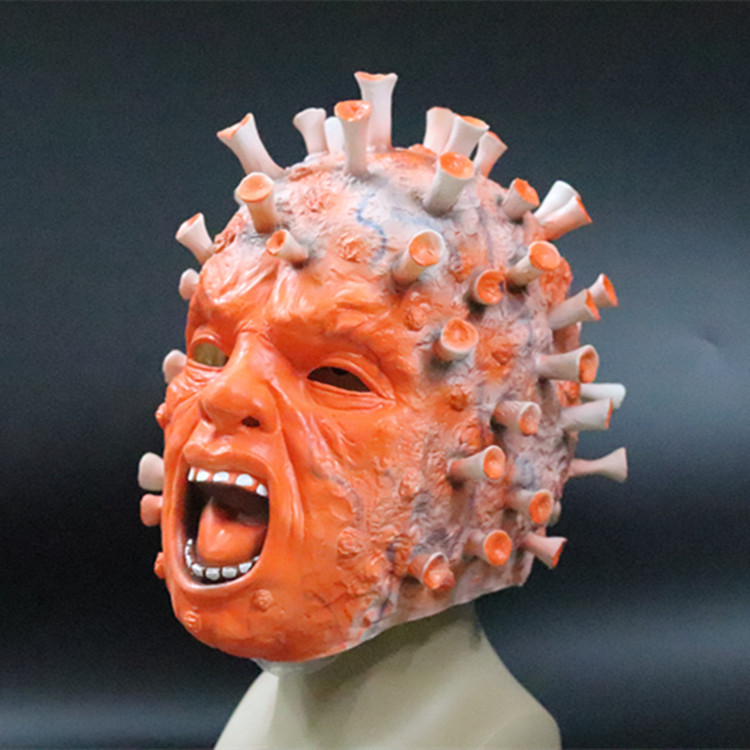 Halloween horror máscara virus sombrero máscara de látex coronavirus modelado nueva etapa accesorios de rendimiento