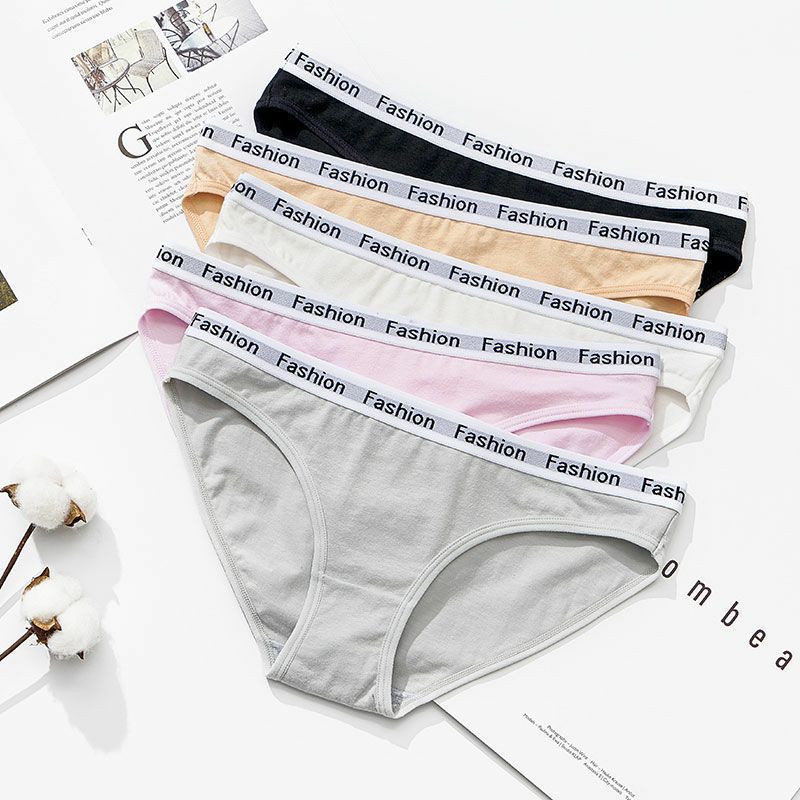 Cross-border Comfortable Low Waist Underwear Women's Pure Cotton Fashion Letter Cotton Crotch Breathable Student Sexy Women's Briefs