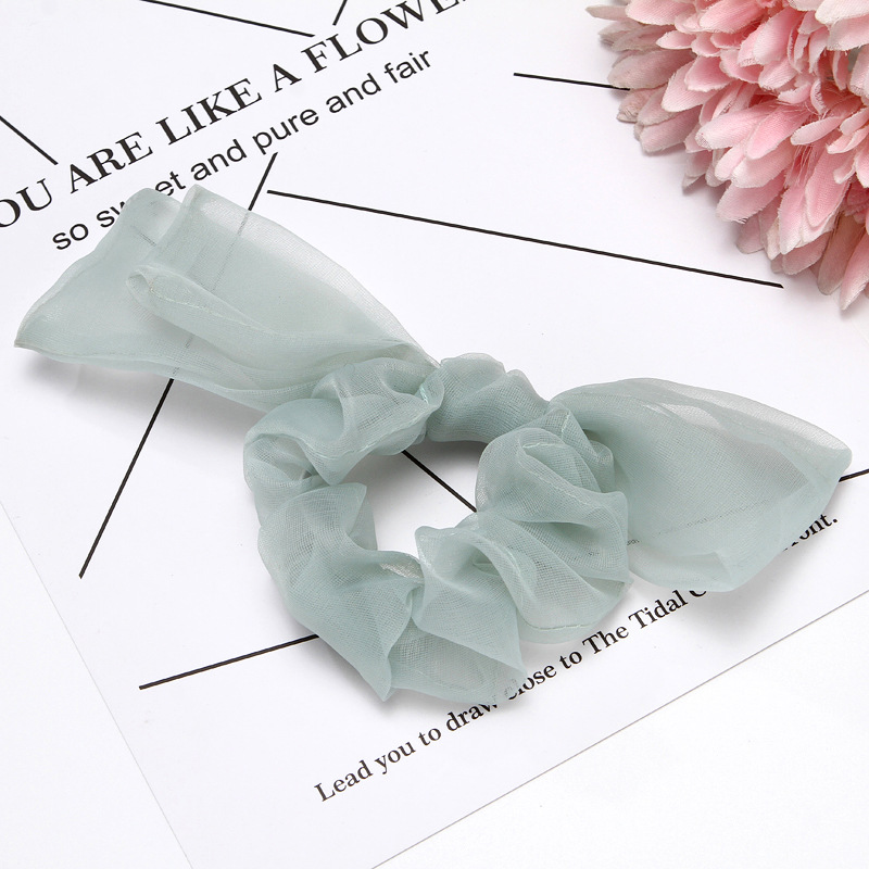 Korean Solid Color Organza Hair Scrunchies display picture 5