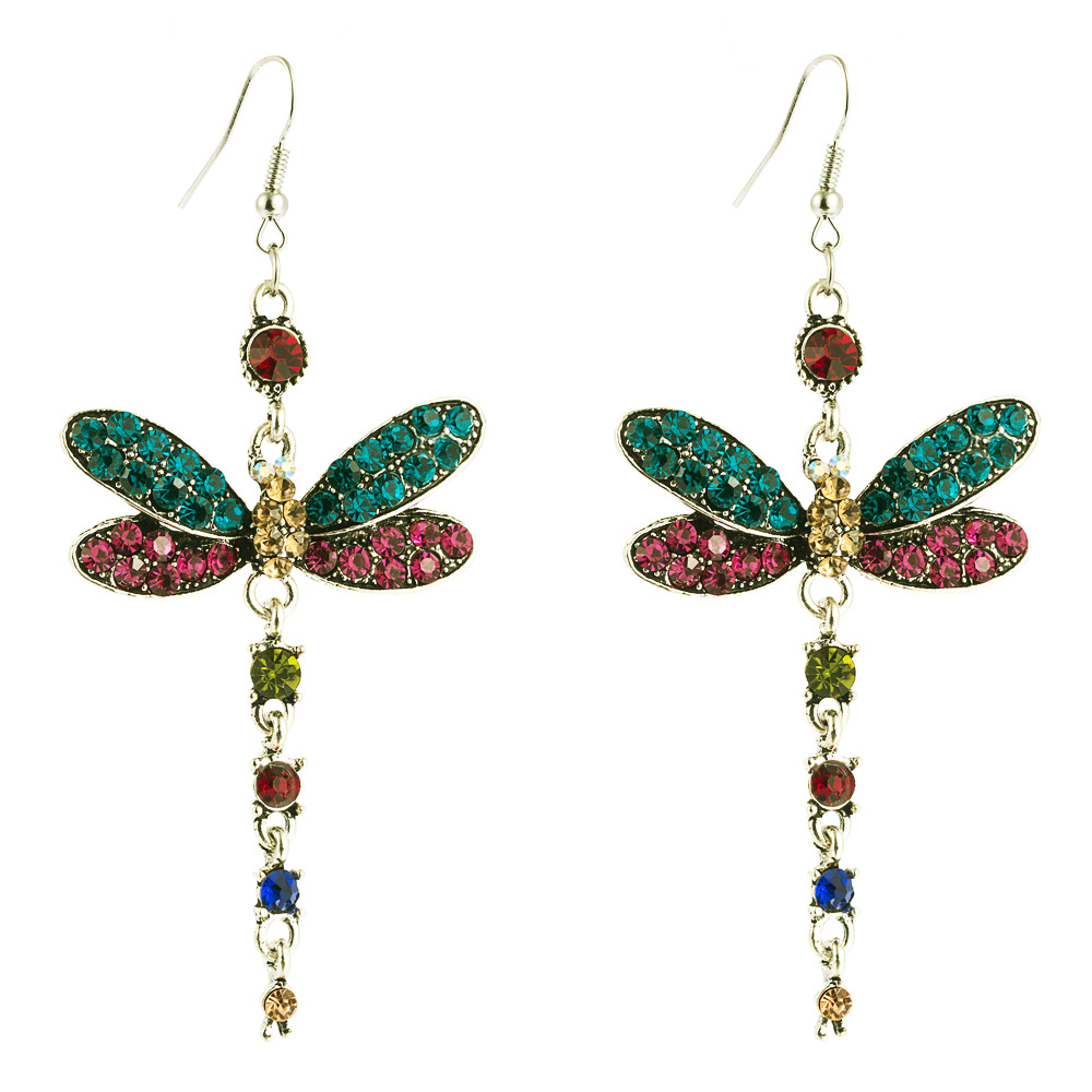 Jewellery For Women Dragonfly Long Cheap Earrings With Diamond Alloy Earrings Wholesales Yiwu display picture 6