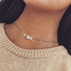 Fashionable zirconium heart-shaped, design necklace for St. Valentine's Day, European style, Japanese and Korean, Birthday gift, trend of season, simple and elegant design