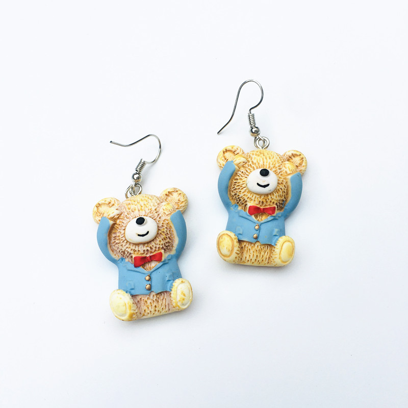 1 Pair Cute Bear Resin Women's Drop Earrings display picture 6
