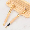 Factory direct selling bamboo ball balls pen, signature pen gift set Bamboo and pearl pen pens plus carved bamboo wood logo