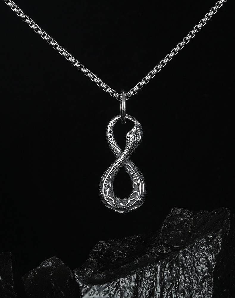 Punk Style  Eight Python  Titanium Steel Necklace Wholesale display picture 1