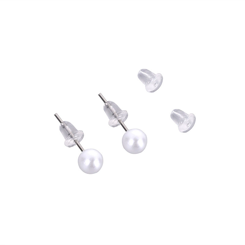 Earrings, protective non-slip accessory, plastic transparent bullet, handmade, plus size