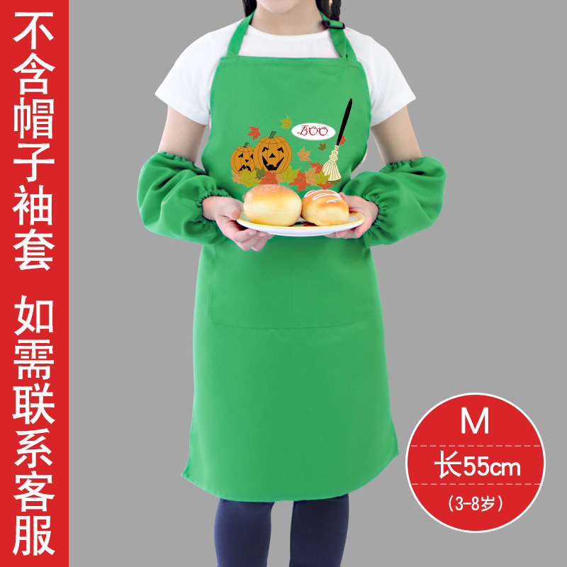 Estilo coreano de los niños delantal sin mangas Navidad Halloween tema actividad ropa comer pintura delantal protector imprimible