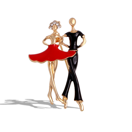 European and American oil dripping pearl corsage brooch rhinestone creative little girl gymnastics oil character brooch shirt button versatile