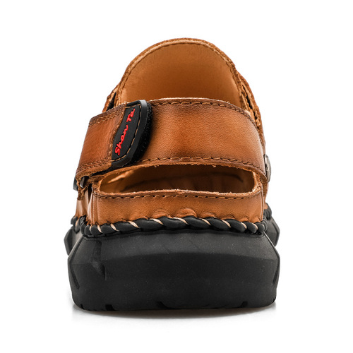 Men's outdoor sandals 71713 large size cross-border outdoor men's shoes two-purpose leather sandals toe-cap slippers