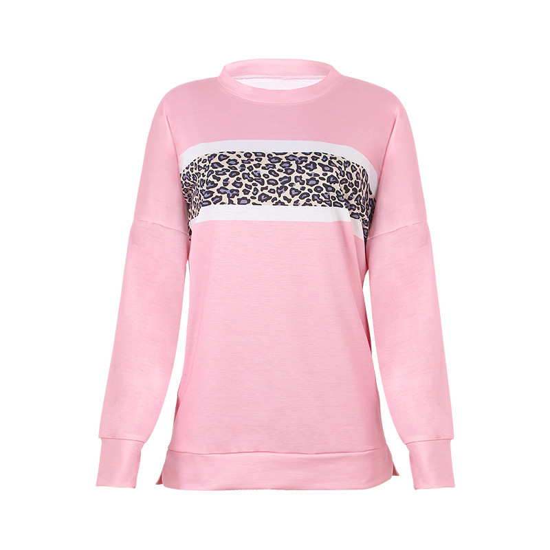 autumn and winter new leopard print long-sleeved round neck casual sweatshirt NSKX27612