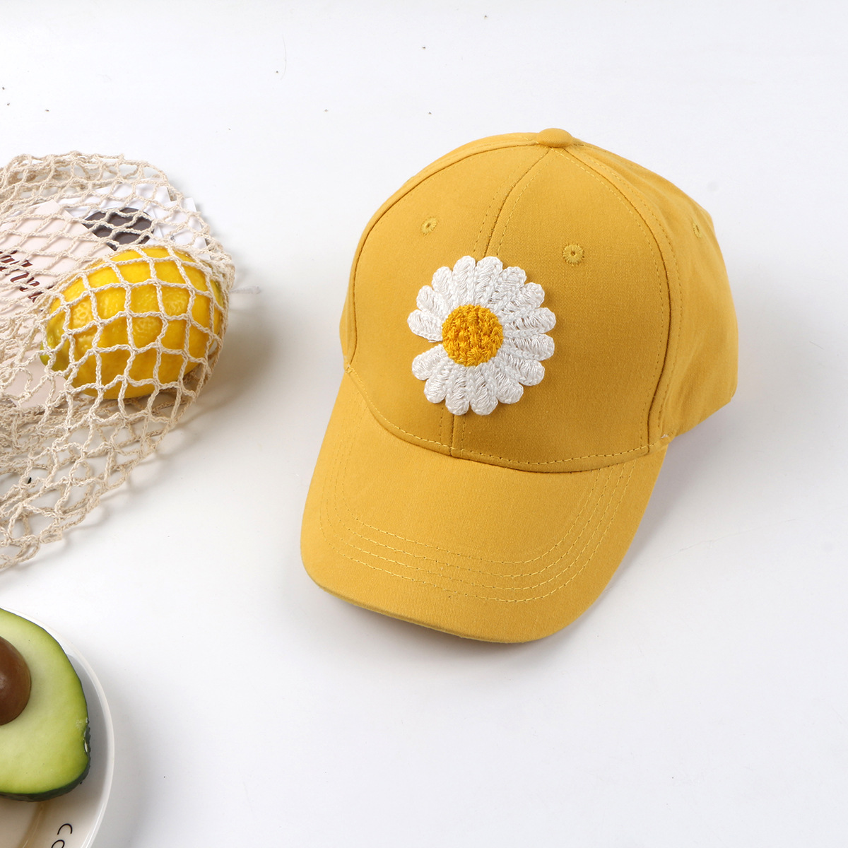 Children's Daisy Sun Flower Baseball Cap Korean Hip-hop Solid Color Cap Wholesale Nihaojewelry display picture 11