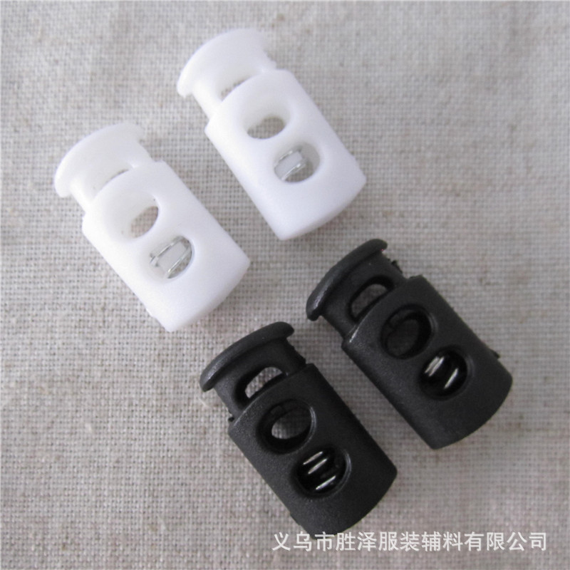 现货供应长扁椭圆双孔弹簧扣 尼龙黑色白色松紧调节弹簧扣 按扣-阿里巴巴