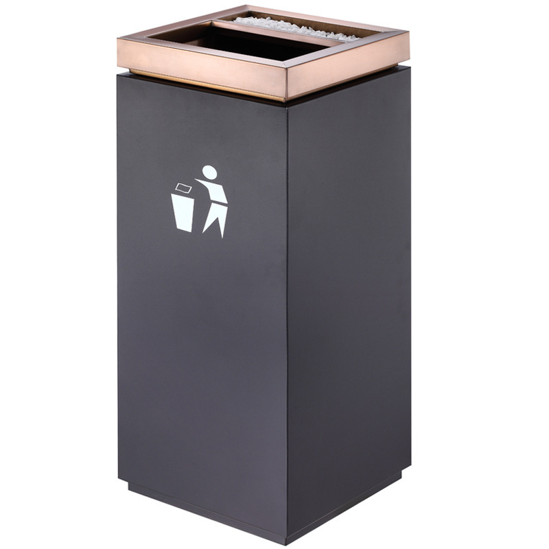Hotel lobby trash can Shopping Mall public places bathroom large vertical stainless steel ash trash can