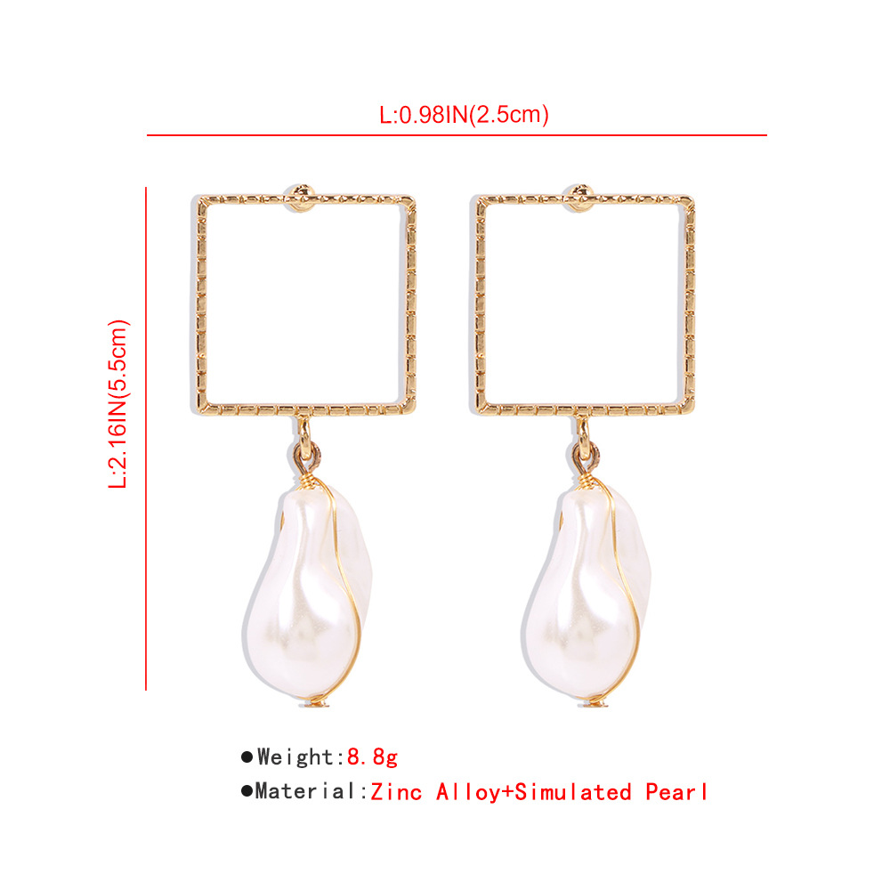 Korean Water Droplets Layered Pearl Earrings Wholesale Simple Geometric Alloy Girl Earrings Nihaojewelry display picture 1